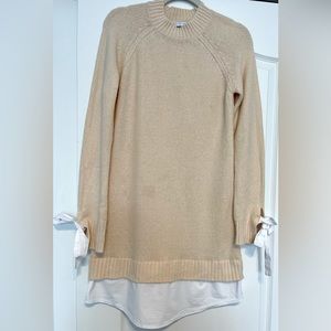 English Factory Combo Sweater Dress Size M in Cream Color